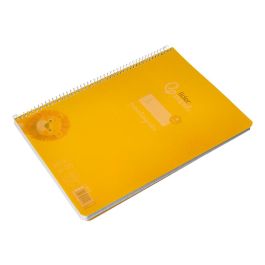 Cuaderno Espiral Liderpapel Din A4 Pautaguia Tapa Plastico80H 90 gr Cuadro Pautado 4 mm Con Margen Color Amarillo 5 unidades