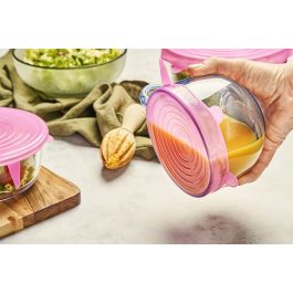 Quttin Set de 6 Tapas de Silicona Adaptables 25 cm Ancho x 26 cm Largo x 2 cm Alto (12 Unidades)