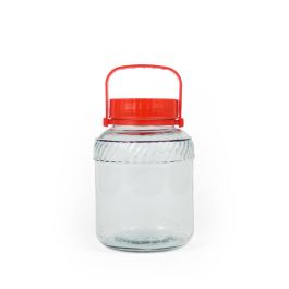 La Mediterranea Tarro de Vidrio con Tapa y Asa, 2000 ml (14.5x14.5x21 cm) (6 Unidades)