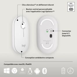 Ratón Inalámbrico Logitech Pebble 2 M350S/ Hasta 1000 DPI/ Blanco