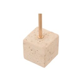 DKD Home Decor Candelabro Scandi de Mármol Travertino y Metal Dorado Beige, Set de 2 Unidades, Medidas 4x25x4 cm para Decoración Hogar