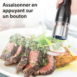 Ade Molinillo Eléctrico de Sal y Pimienta UTENSILIOS DE COCINA ADE4260578581721 Acero Inoxidable/Plástico Negro 22,5 cm