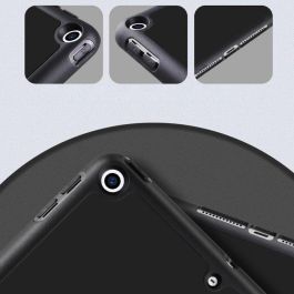 eSTUFF Funda Folio DENVER para iPad Mini 4 - Protección Completa con Tapa Magnética, Soporte y Activación/Suspensión Automática - Negra/Transparente