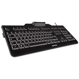 Cherry KC 1000 SC Teclado con Cable USB Negro para Oficina, Completo (100%), con Lector de Tarjeta Inteligente