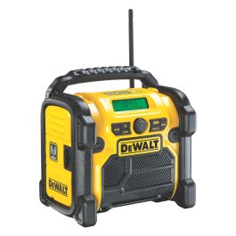 DeWALT Radio Portátil Digital DCR020-QW con DAB+ y FM, compatible con baterías 10.8V-18V, color Negro/Amarillo