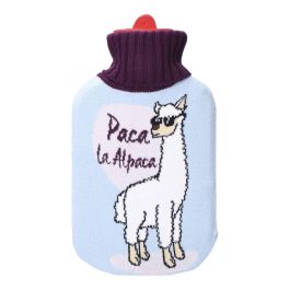 Edm Bolsa de agua caliente Alpaca Pop Star 2L con funda de lana, color celeste
