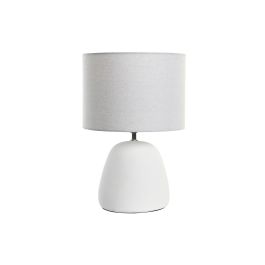 DKD Home Decor Lámpara de Sobremesa Urban Blanco Dorado 28x28x42 cm E27 50W Gres y Poliéster