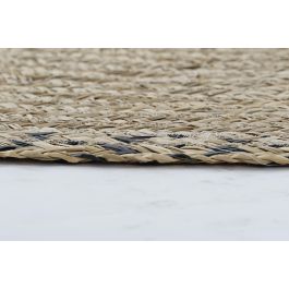 Alfombra DKD Home Decor 140 x 0,5 x 140 cm Natural Poliéster Bicolor Tropical