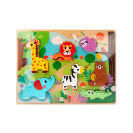 Imaginovo Puzle Infantil Madera 3D Animales +12 Meses 8 Piezas 29,5x22x1,7cm