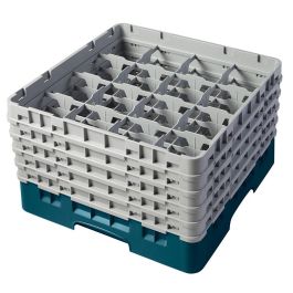 CAMBRO - 16S958-414 - Cesta de lavado 16 comp. 5 alturas - 10,9 cm Ø máx. - alt. máx. 25,8 cm - 50 x 50 x 30,8 cm - Cerceta Precio: 101.50000058. SKU: B1CRDNBL64