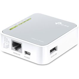 TP-Link TL-MR3020 Router Portátil Wi-Fi N150 Mbps (2.4 GHz) para Módem USB 3G/4G, Ethernet Rápido, Gris/Blanco