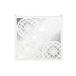 DKD Home Decor Decoración de Pared Romántica Blanca con Espejo Integrado y Marco de MDF, Diseño Cuadrado, Medidas 90x90 cm Precio: 89.58999962. SKU: S3039345