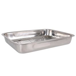 Inde Bandeja Rectangular con Parrilla, 43.4 x 31.2 cm, 8 Unidades (4 Unidades)