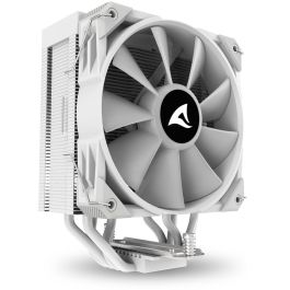 Sharkoon A40 RGB Refrigerador CPU de Aire 120mm Blanco, 4 Tubos de Calor, 220W TDP, RGB con efecto espejo, Compatibilidad total con zócalos