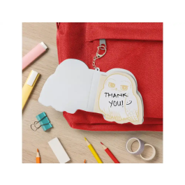 Wondee Bloc de Notas Mini Esponjoso Harry Potter Hedwig Llavero