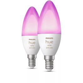 Philips Hue White & Color Ambiance E14 Vela - Pack 2 bombillas inteligentes LED 2x470lm Bluetooth Regulable