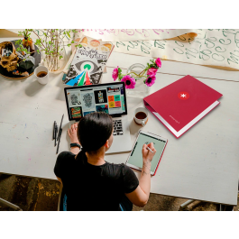 Antartik Carpeta 4 Anillas 40 mm Mixtas Antartik A4 Forrada Color Frambuesa