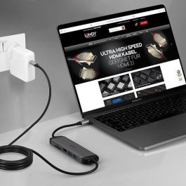 Lindy DST-Micro 140, USB-C Laptop Micro Docking Station with 4K Support and 1.4m 60W Charging Cable Lindy DST-Micro 140, USB-C Laptop Micro Docking Station with 4K Support and 1.4m 60W Charging Cable