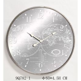 Reloj Pared Loft DKD Home Decor Gris 4 x 60 x 60 cm (2 Unidades)