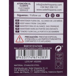 Quttin Rallador Multiusos de 4 Caras de Acero Inoxidable 20 cm (12 Unidades)