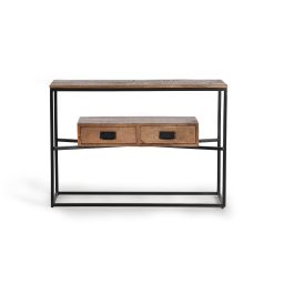 Giner y Colomer Consola Industrial Madera de Mango y Metal 77x110x35 cm