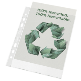 Esselte 627495 Caja 100 Fundas Polipropileno Multitaladro Reforzada Piel A5 Recycle 70 Micras