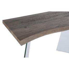 DKD Home Decor Consola Gris Claro Transparente Cristal y MDF 120 x 40 x 76 cm