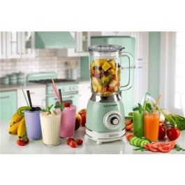 Ariete 583/04 Batidora de Vaso Vintage con Vaso de Vidrio, 4 Velocidades, Color Verde
