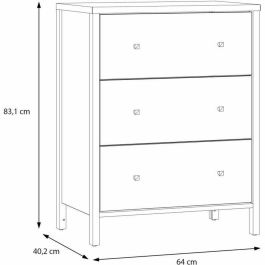 IPSARION IPQZ2111 - Mueble de Baño Blanco - 3 Cajones - L64 x P40 x H83 cm