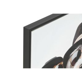 DKD Home Decor Cuadro Loft Perros Gafas Lienzo MDF Negro Blanco 3 x 62 x 62 cm (4 Unidades)