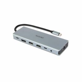 DICOTA D32065 Docking Station USB-C 13-en-1 4K HDMI/DP PD 100W Plata Aluminio