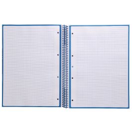 Cuaderno Espiral A4 Micro Antartik Tapa Forrada 80H 90 gr Cuadro 5 mm 1 Banda 4 Taladros Azul Oscuro