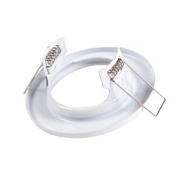 Aro Foco Downlight Circular 'Sara' Empotrado de Acero 81mm en Color Blanco para Iluminación Interior, Compatible con Bombillas GU10 y GU5.3 LED