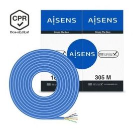 AISENS A135-0663 Cable de Red Ethernet Cat6 U/UTP (UTP) LSZH Azul 305m Bobina AWG24 para Gigabit Ethernet CPR Dca