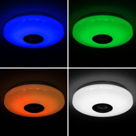 Innovagoods V0103688 Plafón LED Circular con Altavoz Bluetooth 5.2 RGB Regulable y Mando + App, Ø 29x7 cm