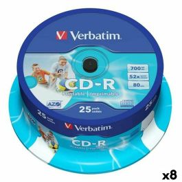 CD-R Verbatim 25 Piezas 700 MB 50 MB/s (8 Unidades) CD-R Verbatim 25 Piezas 700 MB 50 MB/s (8 Unidades)