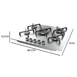 Cecotec Placa de gas 5 fuegos Bolero Squad G 5400S 10400W inox WOK encendido seguro