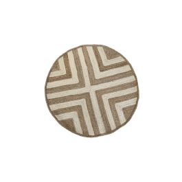 DKD Home Decor Alfombra Scandi de Yute, Algodón y Poliéster Marrón Claro y Blanco 120 x 120 cm (2 Unidades) Precio: 76.4999994. SKU: S3045010