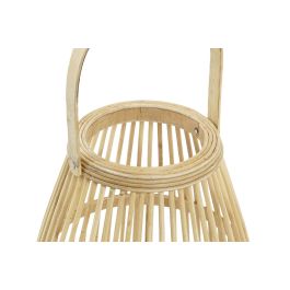 DKD Home Decor Portavela Marron Bambu y Cristal 25 x 56 x 25 cm