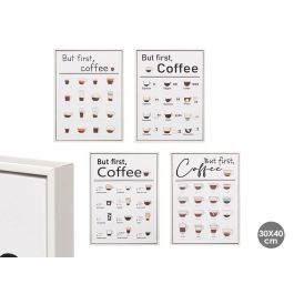 Giftdecor Cuadro Coffee Surtidos 30x40 cm - Lienzo y Madera (MDF) - Blanco y Negro con Marco Blanco (8 Unidades) Precio: 57.49999981. SKU: B1G89KJSQL