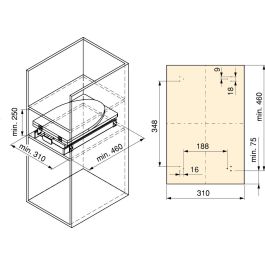 Emuca Tabla de planchar plegable y extraíble para mueble Iron 2, Acero y Madera