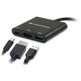 Conceptronic DONN01B Adaptador USB-C a HDMI/USB-A/60W PD, 15cm