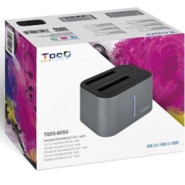 TooQ TQDS-805G Docking Station para Discos Duros 2.5/3.5" HDD/SSD USB 3.0/3.1 Gen1 con Clonación Autónoma 8TB SATA Gris Aluminio
