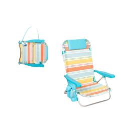 Silla de playa plegable aluminio 4 posiciones con cojin y bolsillo lateral. 48x47x74cm Precio: 48.89000039. SKU: B18W6RGSVL