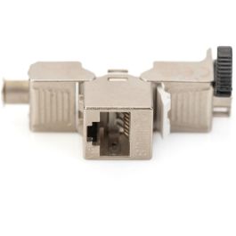 Digitus Keystone Jack Cat6a Apantallado, Módulo Rj-45/LSA, Organizador Cables Inteligente, Plata, Set 24 Unidades