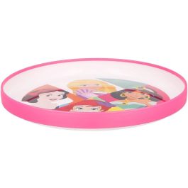 Principesse CZ11293 Plato Infantil Bicolor Antideslizante Disney. Plástico Libre BPA, Apto Microondas, No Lavavajillas. Premium, para niños +4 años