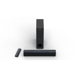 MAJORITY BOWFELL PLUS - Barra de sonido 2.1 - Bluetooth, USB, Entrada Óptica y Aux - Subwoofer con cable - Control EQ - 100W - Negro