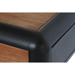 Consola DKD Home Decor Negro Natural Marrón oscuro Gris oscuro Metal Abeto 120 x 50 x 77 cm