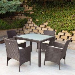Conjunto de mesa (100x75 cm) + 4 sillas (60x61x84 cm) aktive Conjunto de mesa (100x75 cm) + 4 sillas (60x61x84 cm) aktive