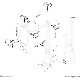 Neomounts Soporte Universal para Tablet TABLET-D100SILVER, Abrazadera Escritorio, 4.7-12.9 Pulgadas, Movimiento Completo, Plata, Aluminio